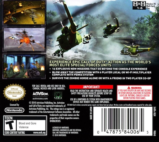 Call Of Duty - Black Ops — Box back