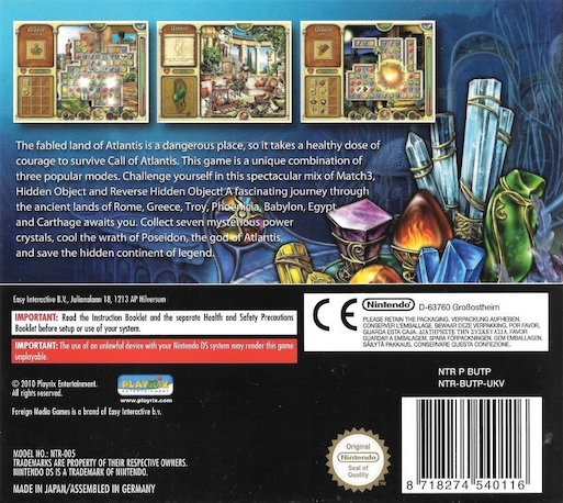 Call of Atlantis — Box back