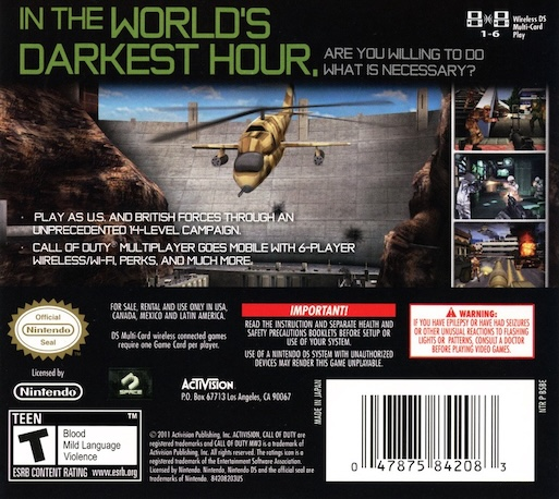 Call of Duty - Modern Warfare 3 - Defiance — Box back