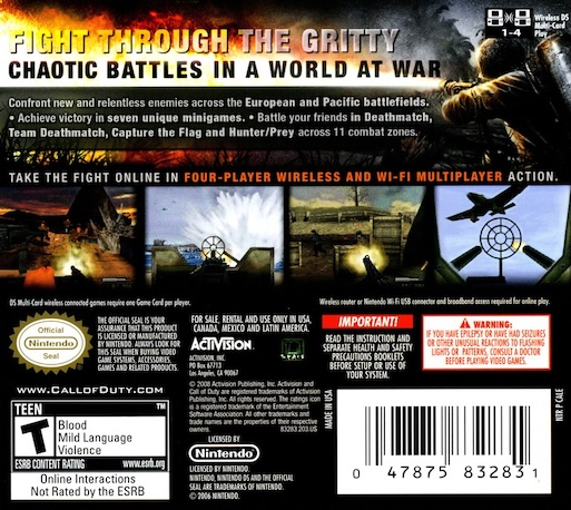 Call of Duty - World at War — Box back