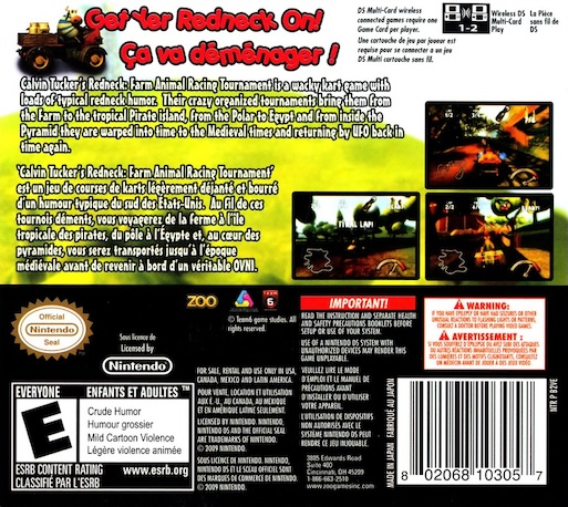 Calvin Tucker's Redneck: Farm Animals Racing Tournament — Box back