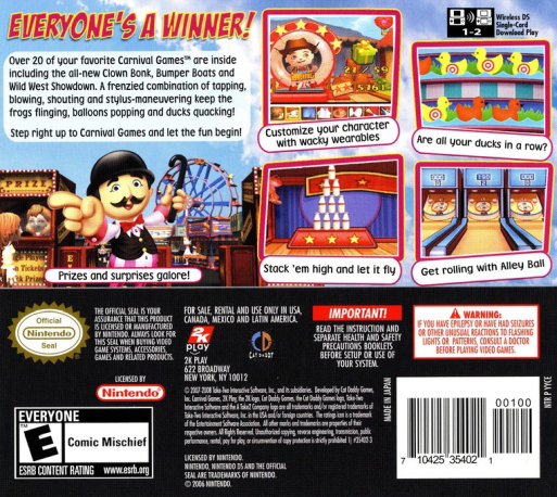 Carnival Games — Box back