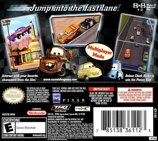 Cars — Box back