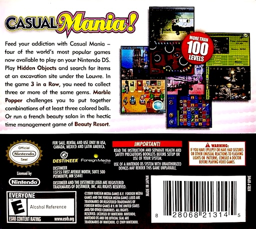 Casual Mania — Box back