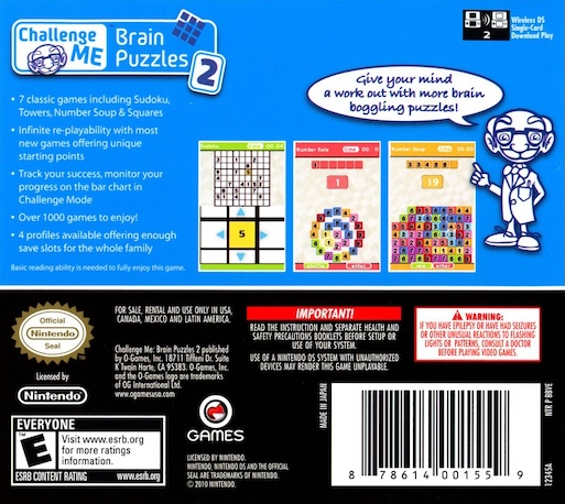 Challenge Me: Brain Puzzles 2 — Box back