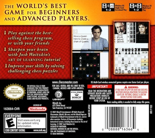 Chessmaster : The Art of Learning — Box back