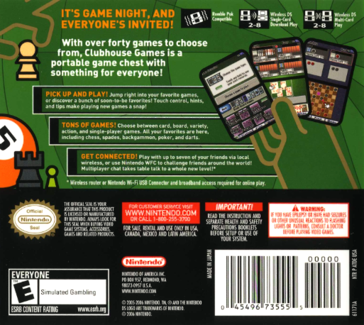 Clubhouse Games — Box back