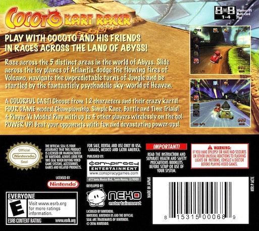 Cocoto Kart Racer — Box back