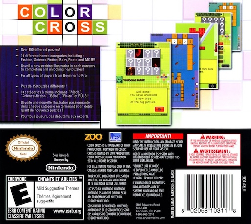Color Cross — Box back
