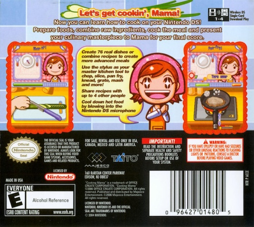 Cooking Mama — Box back