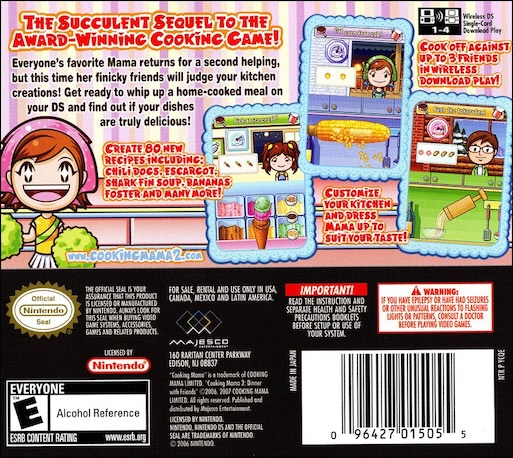 Cooking Mama 2: Dinner With Friends — Box back