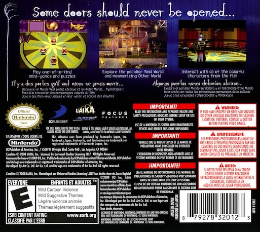 Coraline — Box back