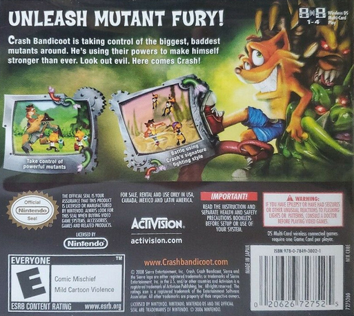 Crash: Mind Over Mutant — Box back
