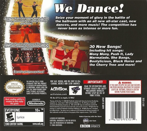 Dancing With the Stars : We Dance! — Box back