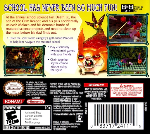 Death Jr. And The Science Fair Of Doom — Box back