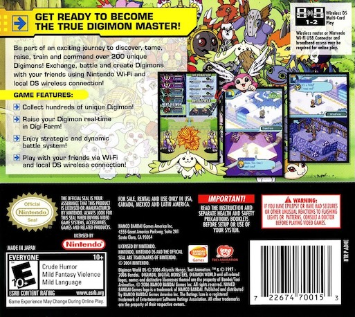 Digimon Story — Box back