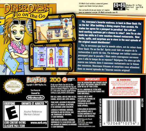 Diner Dash - Flo On The Go — Box back