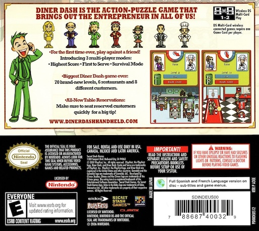 Diner Dash - Sizzle & Serve — Box back