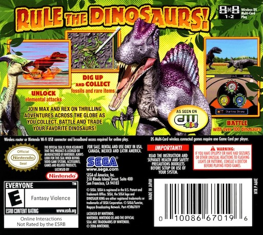 Dinosaur King — Box back