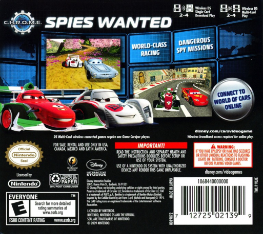 Disney/Pixar Cars 2 — Box back