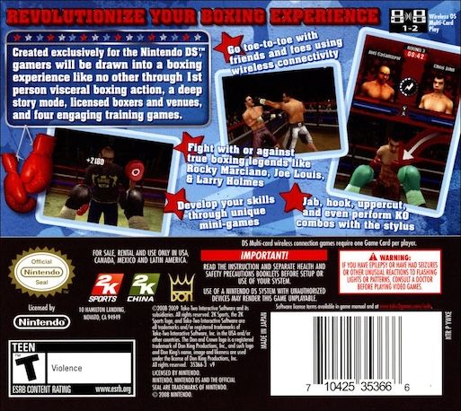 Don King Boxing — Box back
