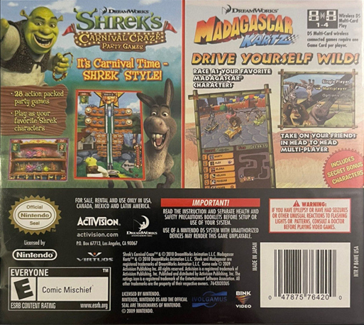 Dreamworks 2-in-1 Party Pack — Box back