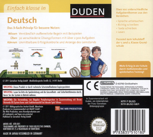 Duden: Einfach Klasse in Deutsch - 1./2. Klasse — Box back