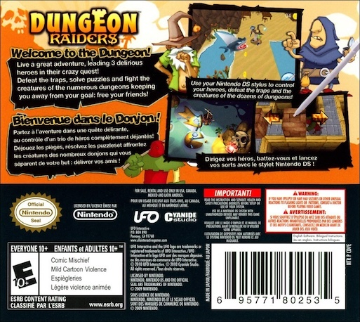 Dungeon Raiders — Box back