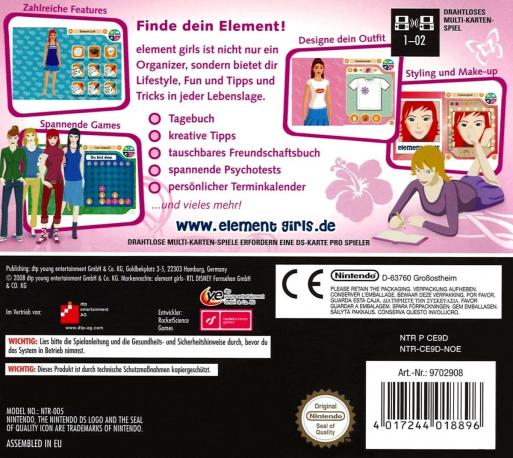 Element Girls — Box back