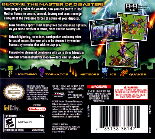 Elements of Destruction — Box back