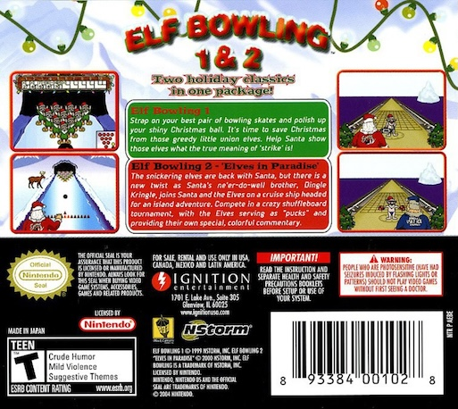 Elf Bowling 1 & 2 — Box back