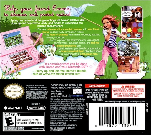 Emma in the Mountains — Box back