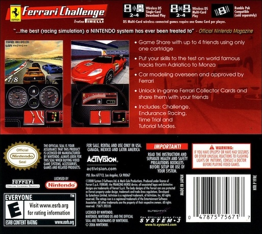 Ferrari Challenge - Trofeo Pirelli — Box back