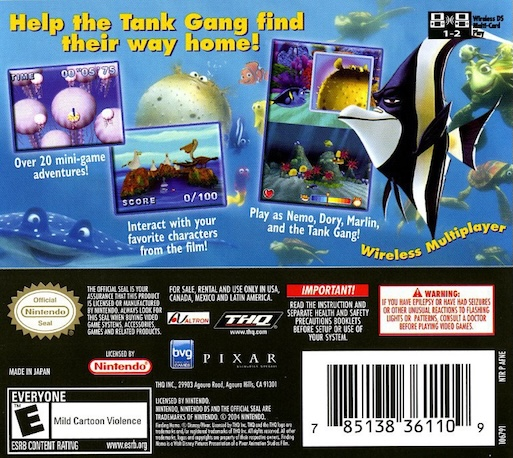 Finding Nemo - Escape to the Big Blue — Box back