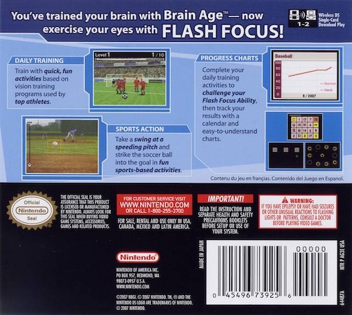 Flash Focus: Vision Training In Minutes A Day — Box back