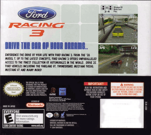 Ford Racing 3 — Box back