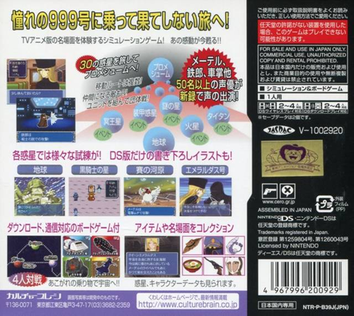 Ginga Tetsudou 999 Ds — Box back