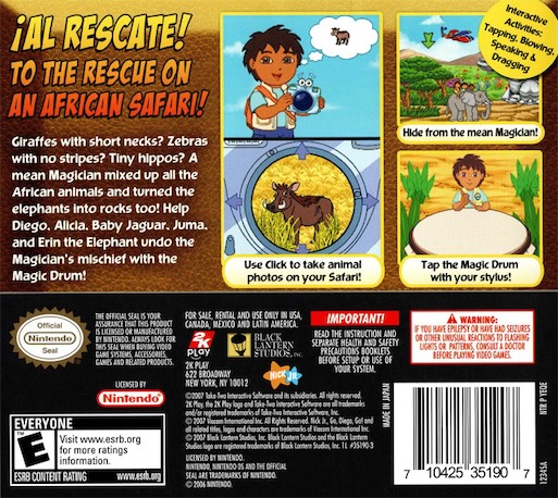 Go, Diego, Go!: Safari Rescue — Box back