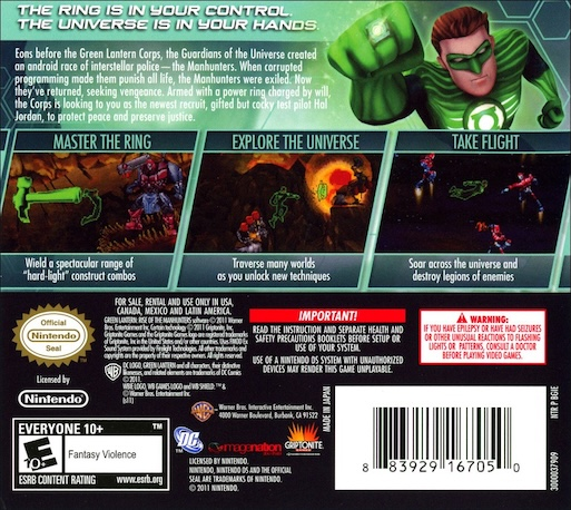 Green Lantern - Rise of the Manhunters — Box back