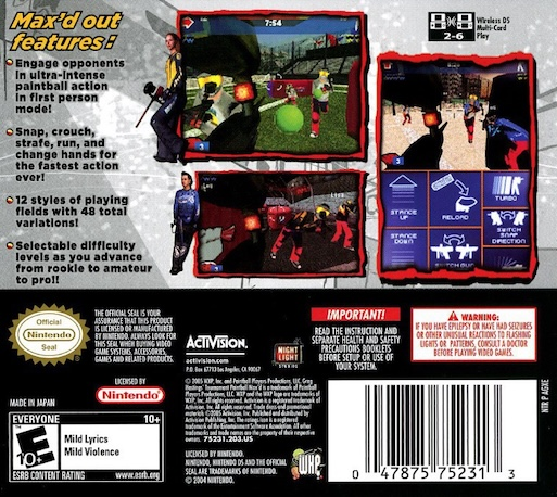Greg Hastings' Tournament Paintball Max'd — Box back