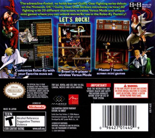 Guilty Gear: Dust Strikers — Box back
