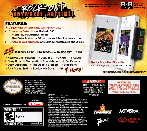Guitar Hero - On Tour — Box back