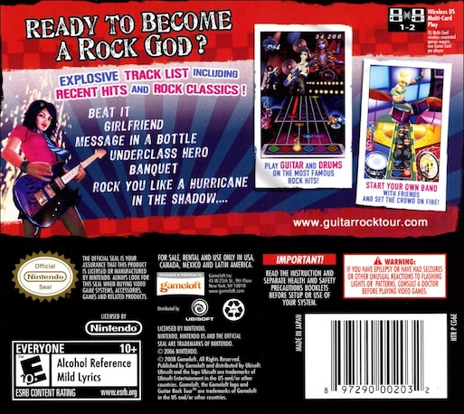 Guitar Rock Tour — Box back