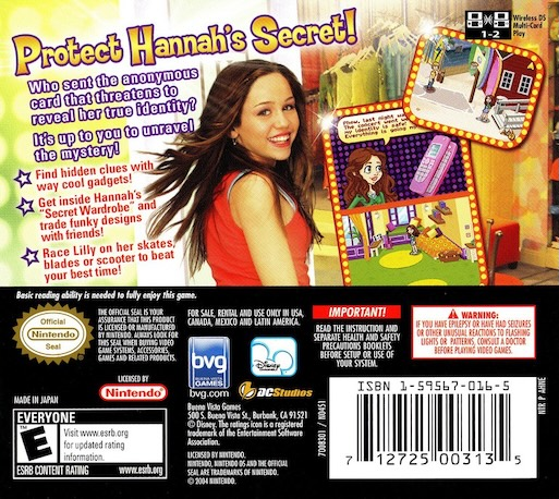 Hannah Montana — Box back