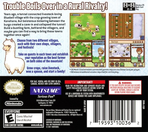 Harvest Moon - The Tale of Two Towns — Box back