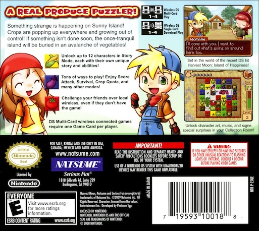Harvest Moon : Frantic Farming — Box back