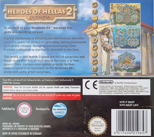 Heroes of Hellas 2 : Olympia — Box back