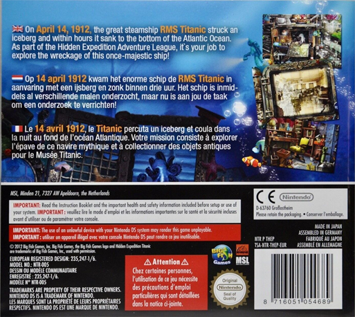 Hidden Expedition : Titanic — Box back