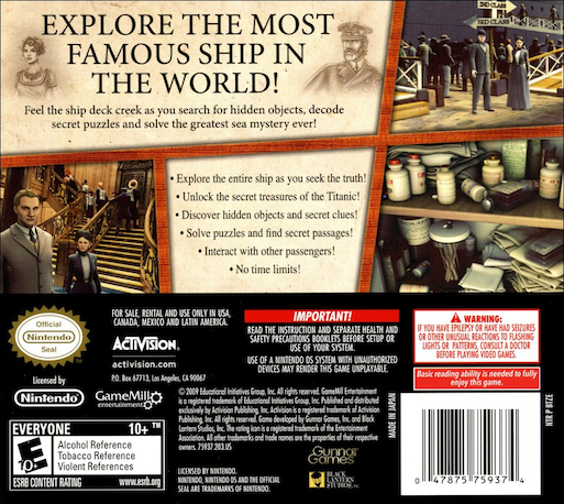 Hidden Mysteries - Titanic - Secrets of the Fatefu — Box back