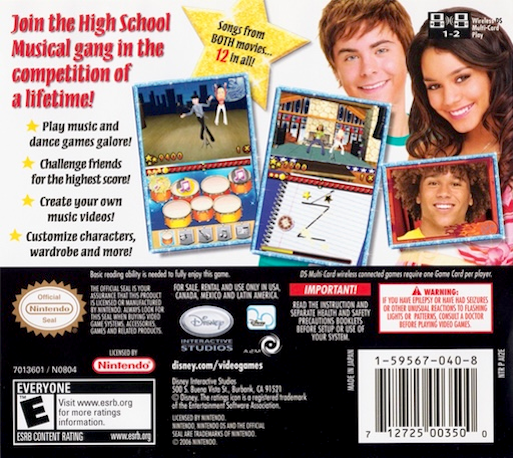 High School Musical - Makin' The Cut! — Box back